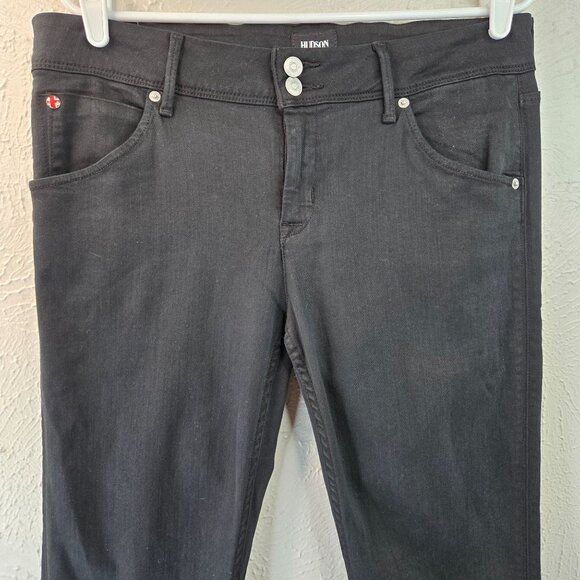 Hudson Collin Skinny Jeans Flap Pocket Mid Rise Black Stretch Denim Size 31 - Picture 4 of 13